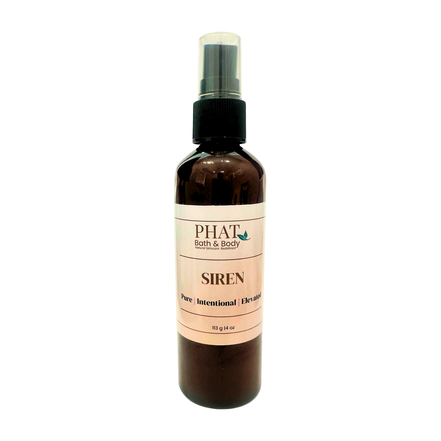 Bottle of 'Siren' body spray by Phat Bath & Body on a white background