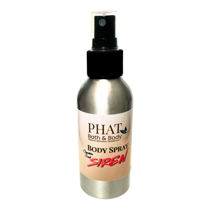 Body spray bottle with 'PHAT Bath & Body' label on a white background