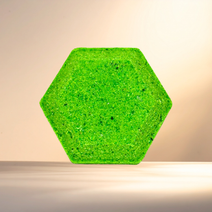 Hexagonal green steamer on a beige background