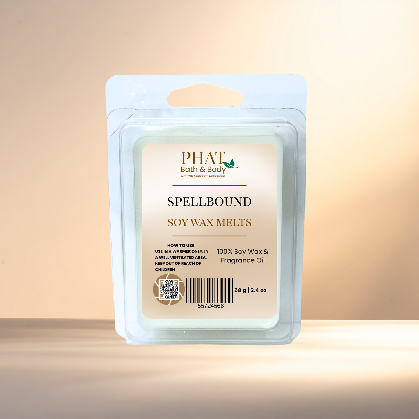 Pack of Phat Bath & Body Spellbound soy wax melts on a gradient background