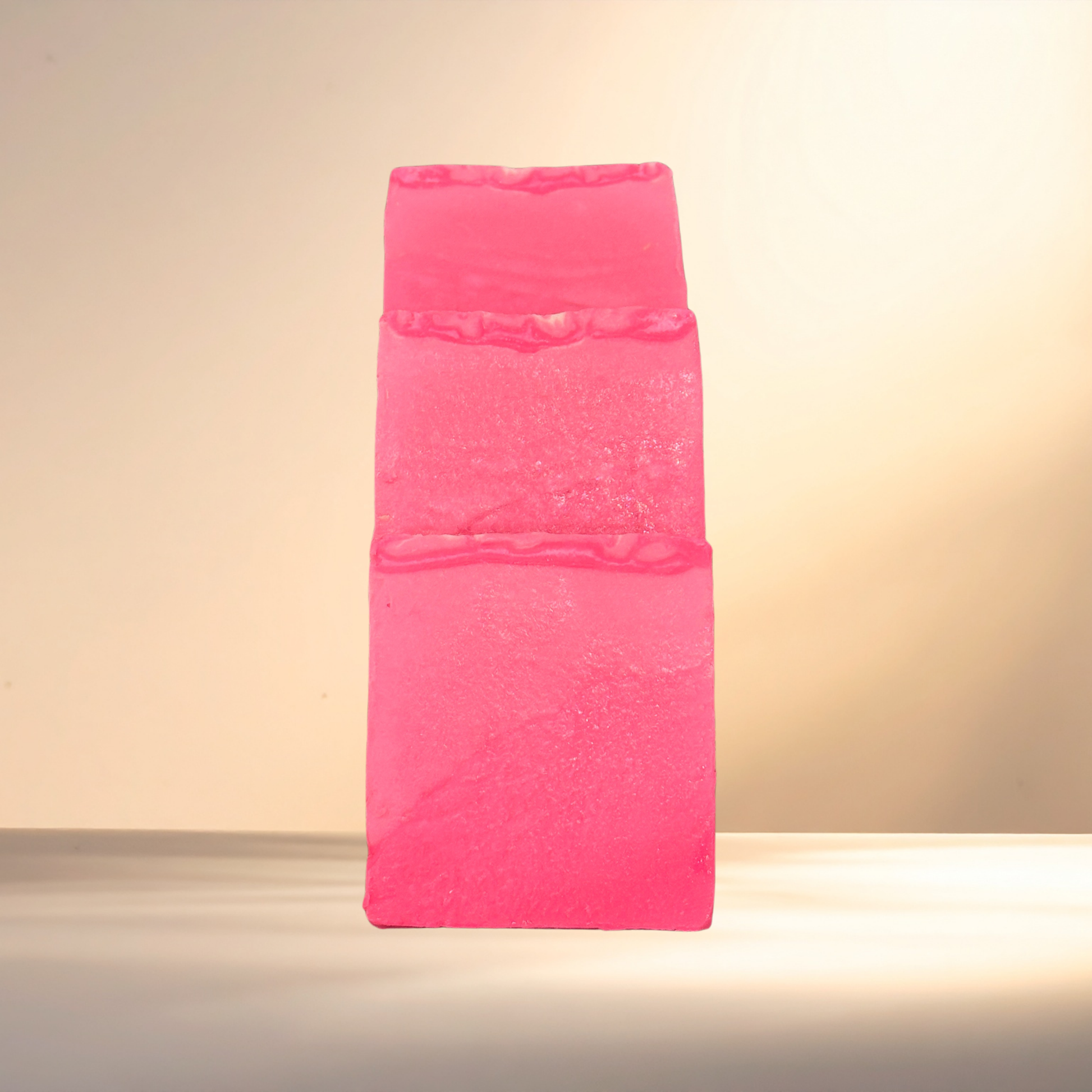 Pink soap on a gradient background