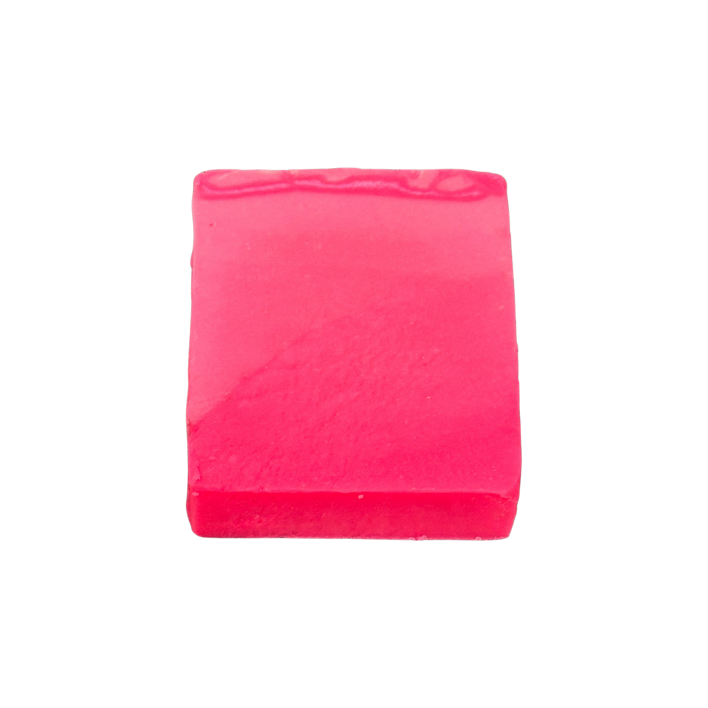 Pink bar of soap on a white background