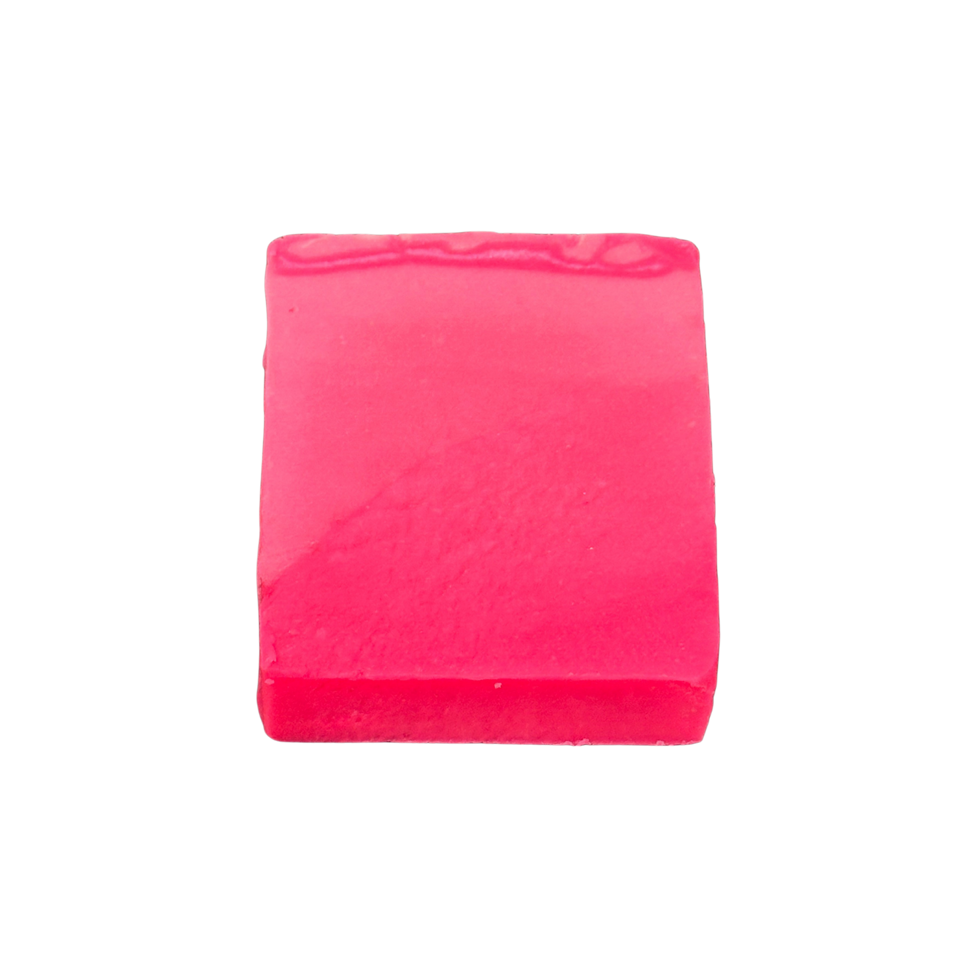 Pink bar of soap on a white background