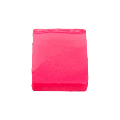 Pink bar of soap on a white background