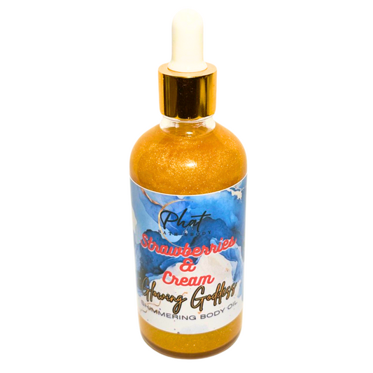 Strawberries and Cream Glowing Goddess Natural Shimmer Body Oil