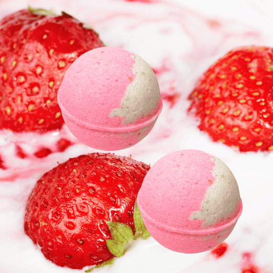 Strawberries and Cream Oatmeal Skin Nourishing Bath Bombs