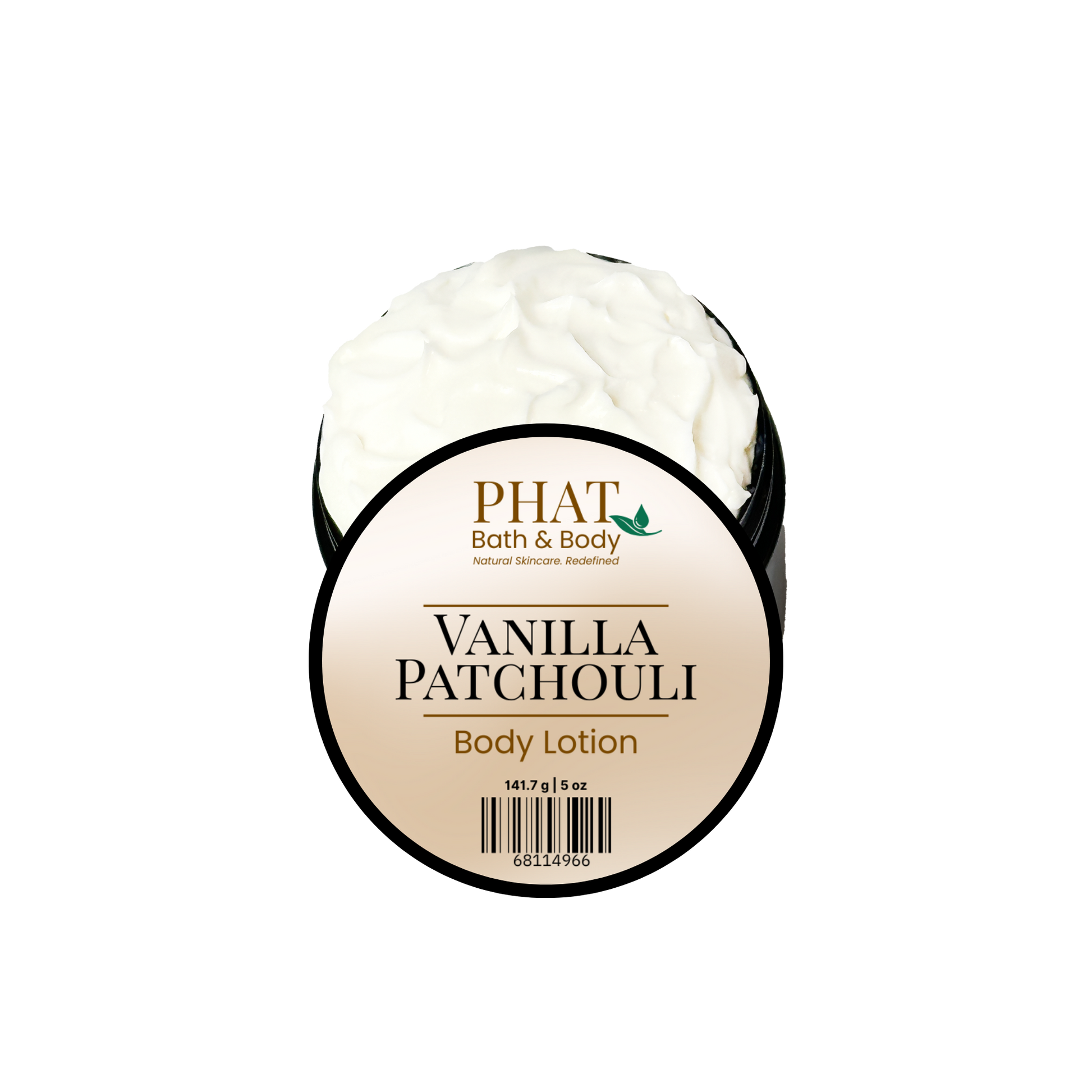Vanilla Patchouli body lotion by Phat Bath & Body on a white background