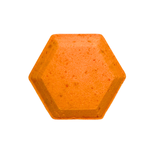 Hexagonal orange steamer on a white background