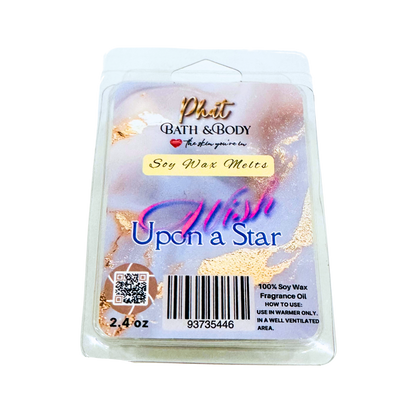 Phat Bath & Body soy wax melt packaging with 'Wish Upon a Star' design on a white background