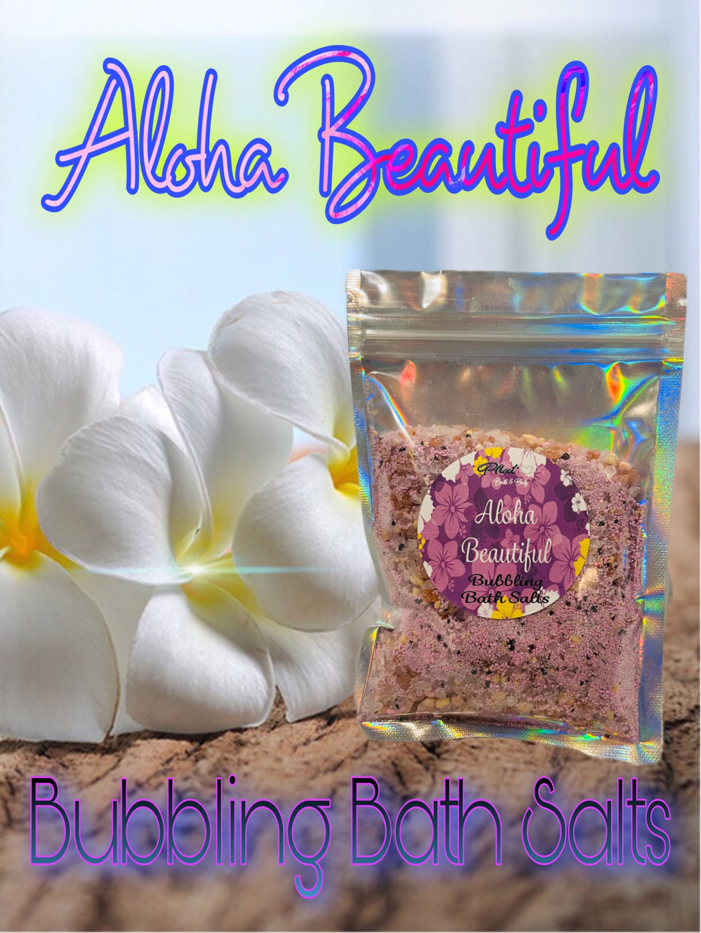 Aloha Beautiful Bath Salts Kaolin Avocado Sea Salt Bath Maui Mist 3.5 oz