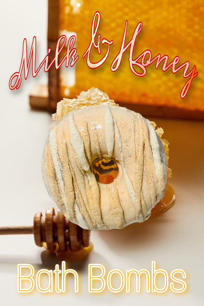 milk and honey natural doughnut bath bomb