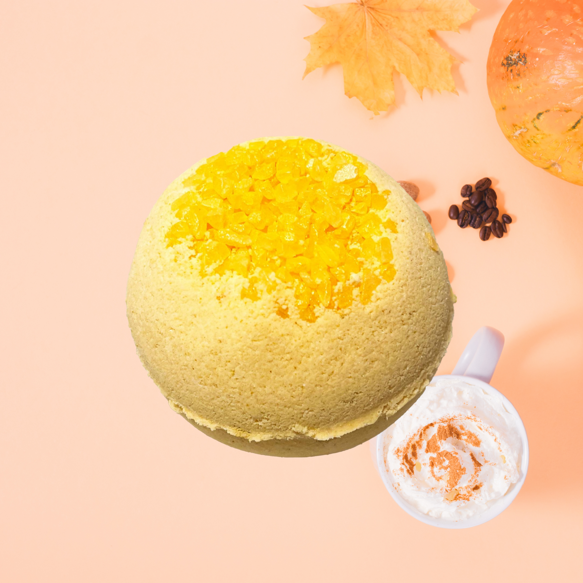 pumpkin spice natural bath bomb