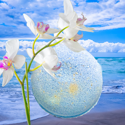 seaside orchid natural bath bomb