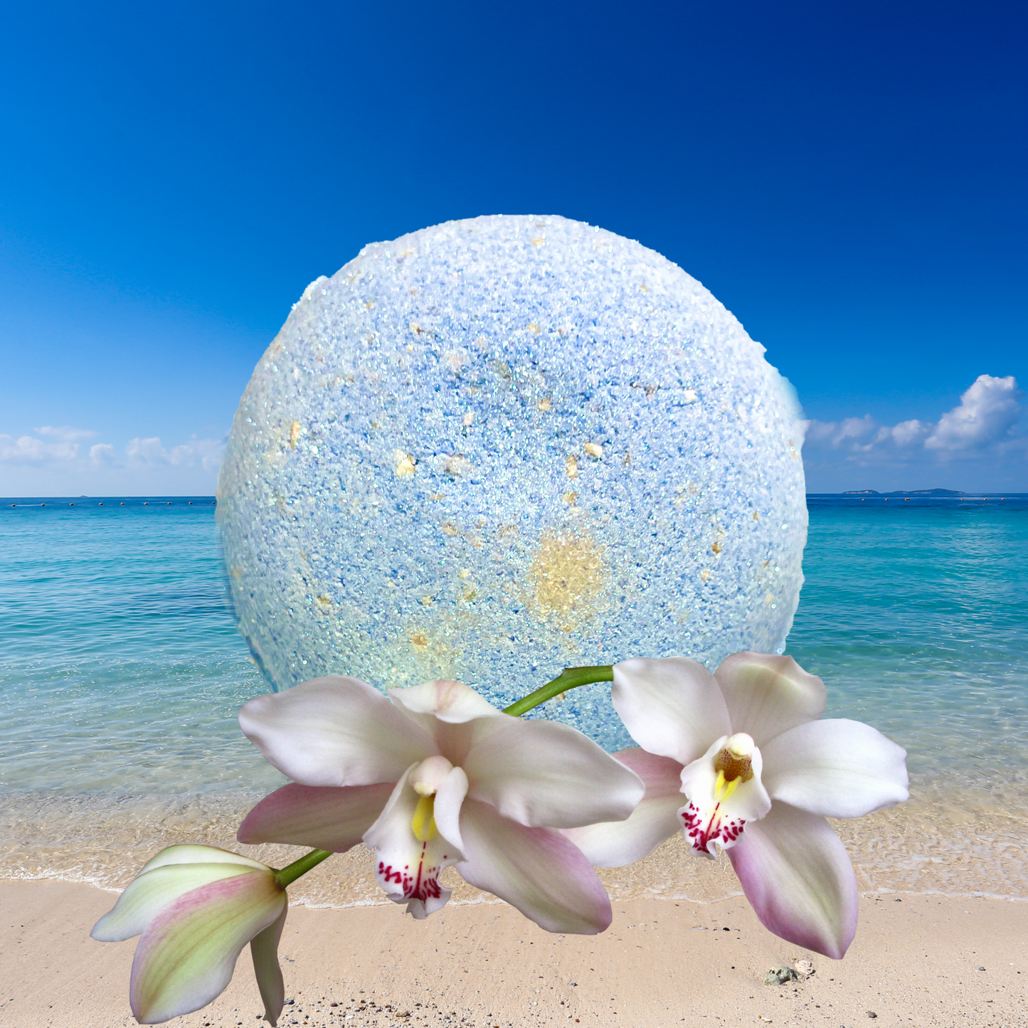 seaside orchid natural bath bomb