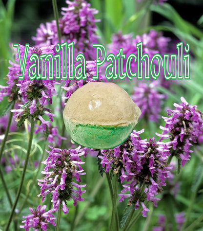 vanilla patchouli natural bath bomb