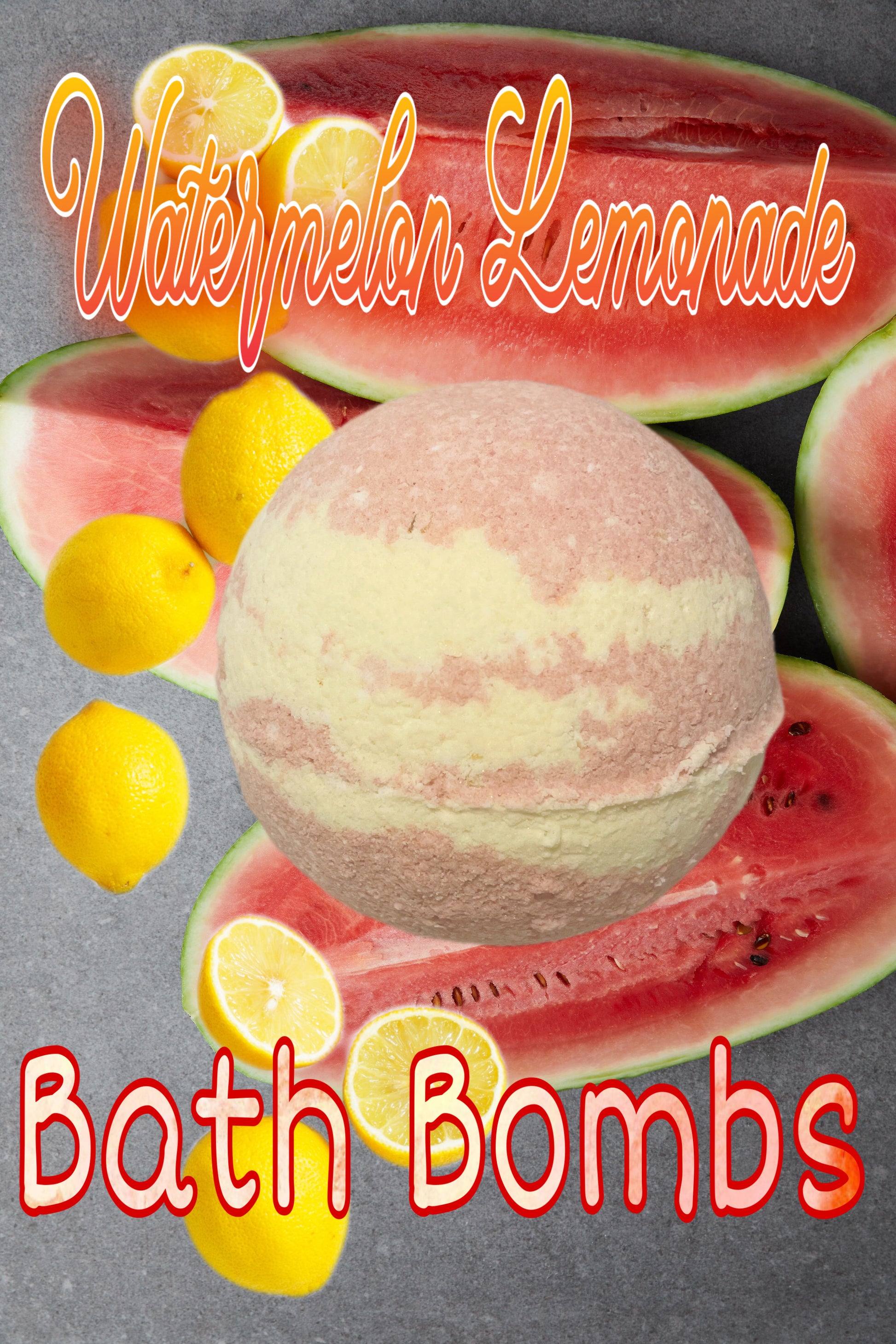 watermelon lemonade natural bath bomb